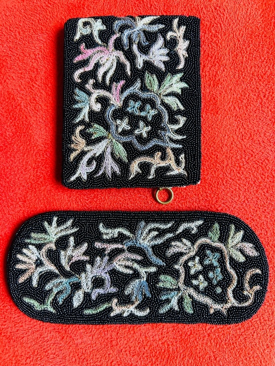 Accessories - Vintage FRENCH HANDMADE Point De Beauvais BILLFOLD/Eyeglass Case Matching Set